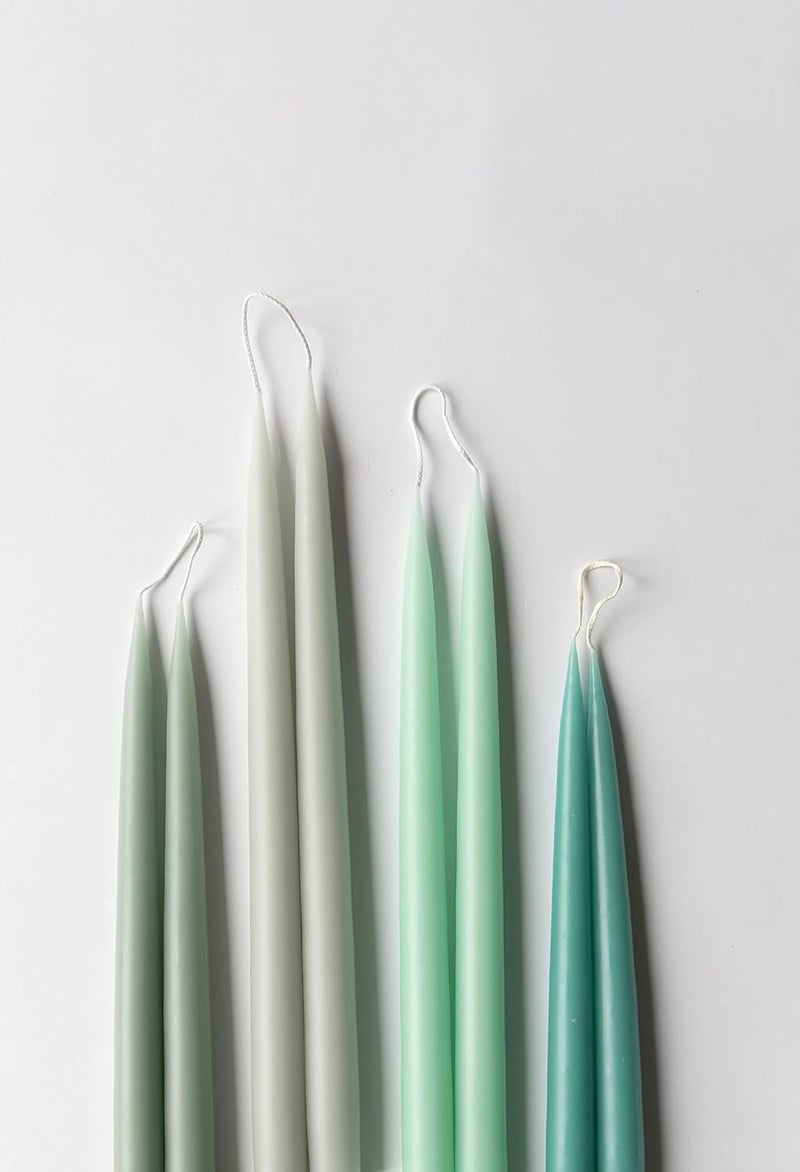 Kunstindustrien ® Taper Candles – Set of 4, 13.8" – Made in Denmark, Long Burning Candles 15h, Unscented & Smokeless Candlesticks – Elegant Tall Candles for Weddings, Dinners & Home Decor (Turquoise) - Image 3